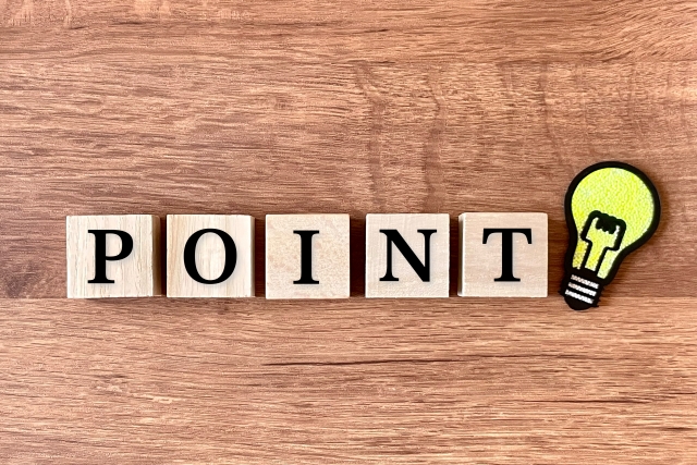 POINTの文字列が書かれた積み木